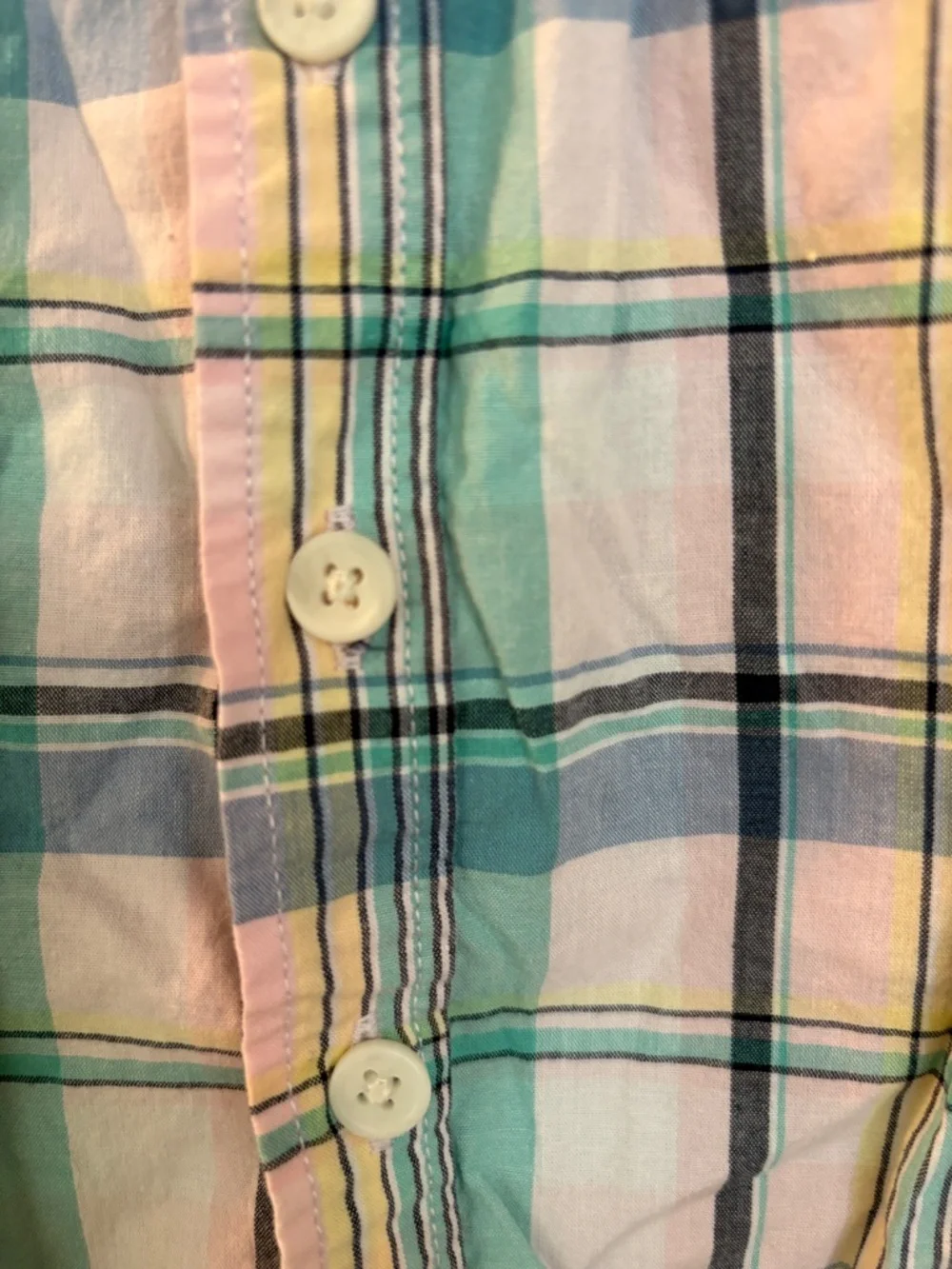 Old Navy Toddler Plaid Shirt 3T Bow Tie Easter Pastel Stretch Button Down